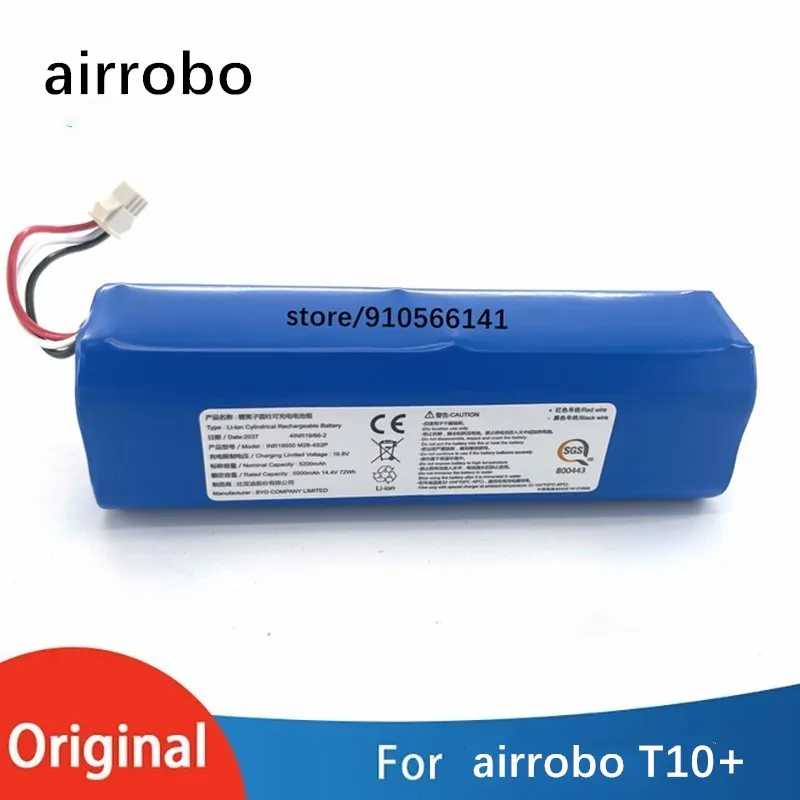 Airrobo – batterie T10 Li-ion 5200mAh pour aspirateur Robot Conga, accessoires d'origine, pièces de rechange, charge de la batterie