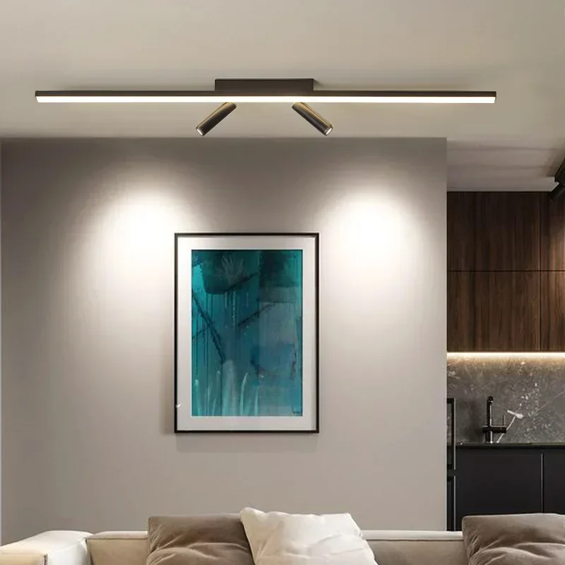 

Nordic Led Ceiling Lamp for Living Dining Room Bedroom Closets Kitchen Aisle Strip Track Spotlight Background Lighting Fixture