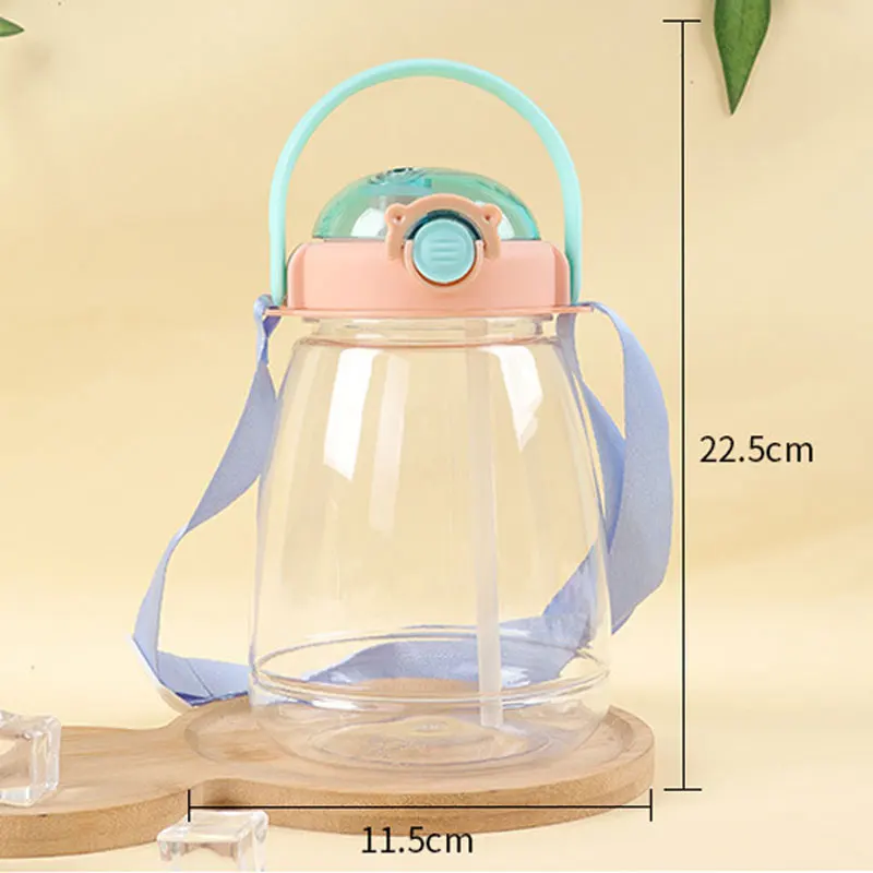 1300Ml K-pop Demon Hunters Big Belly Cup untuk Anak Laki-laki Perempuan Kartun Huruf Cetak Cangkir Air Siswa Botol Air Olahraga Portabel