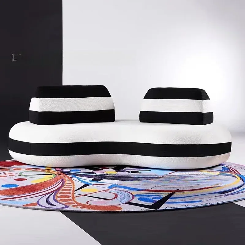 Modern simple and creative living room special-shaped macaron fabric sofa