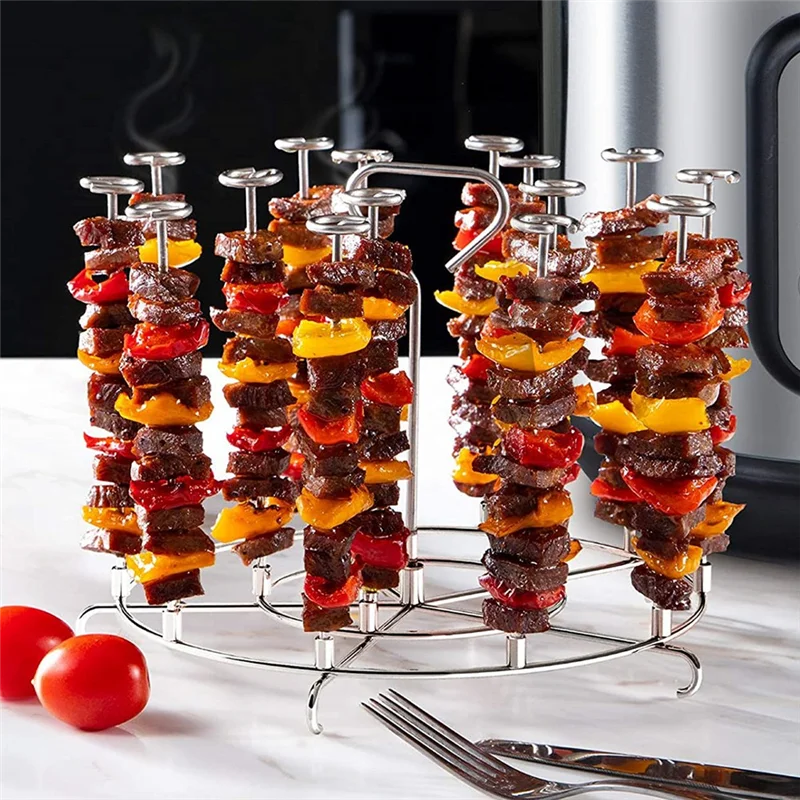 B43C حامل سيخ لملحقات مقلاة الهواء وعاء أسياخ من الفولاذ المقاوم للصدأ حامل أرفف للنينجا فودي