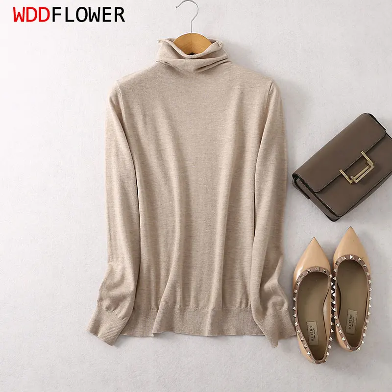 Women\'s 63.9% Silk 10.2% Cashmere Mockneck everyday Long Sleeve Pullover Solid Color Sweater Top Shirt XL XXL LY038
