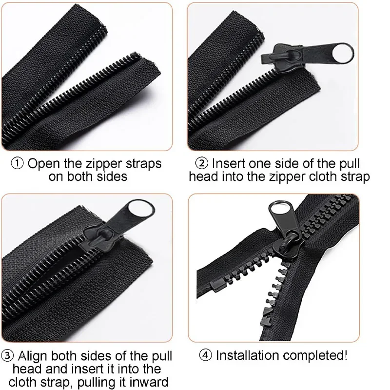 Universal Instant Fix Zipper Repair Kit para Roupas e Bolsas, Slider De Costura, Saco De Roupas, Zíperes, Acessórios De Ferramenta