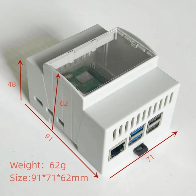 Подходит для Raspberry Pi 5-го поколения, пластиковый корпус направляющей, охлаждающий защитный корпус с радиатором, прочный, простой в использовании