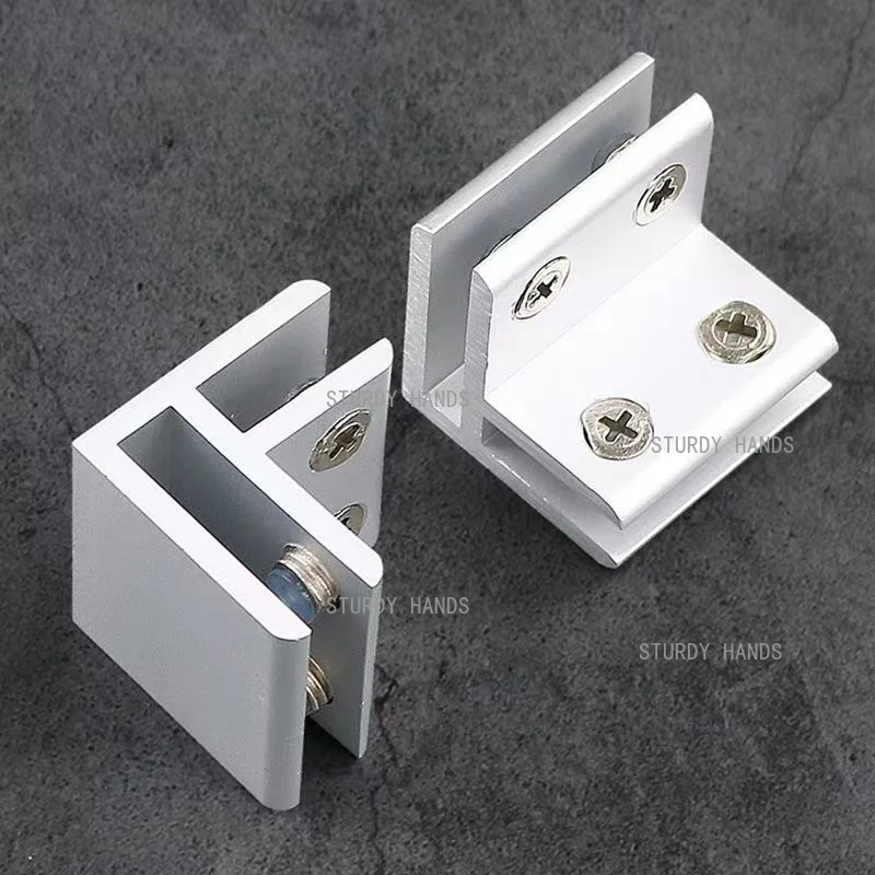 10PCS Aluminum Alloy 90 Degree Glass Clip, Fixed Angle Code, Frameless Glass Panel Installation Bracket, Furniture Hardware