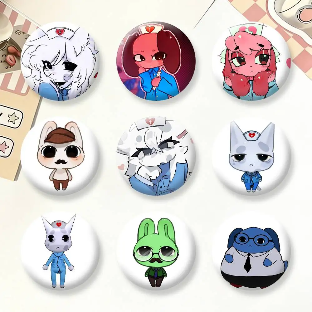 Animal H-hospital Game Brooches Cartoon Badge Pins Backpack Hat Accessories Friend Gift