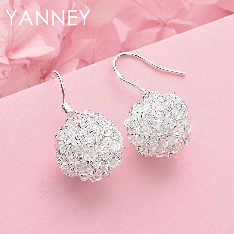 

Exquisite 925 Sterling Silver Knotted Ball Earrings for Women, Fashionable Engagement Jewelry Accessories and Gifts