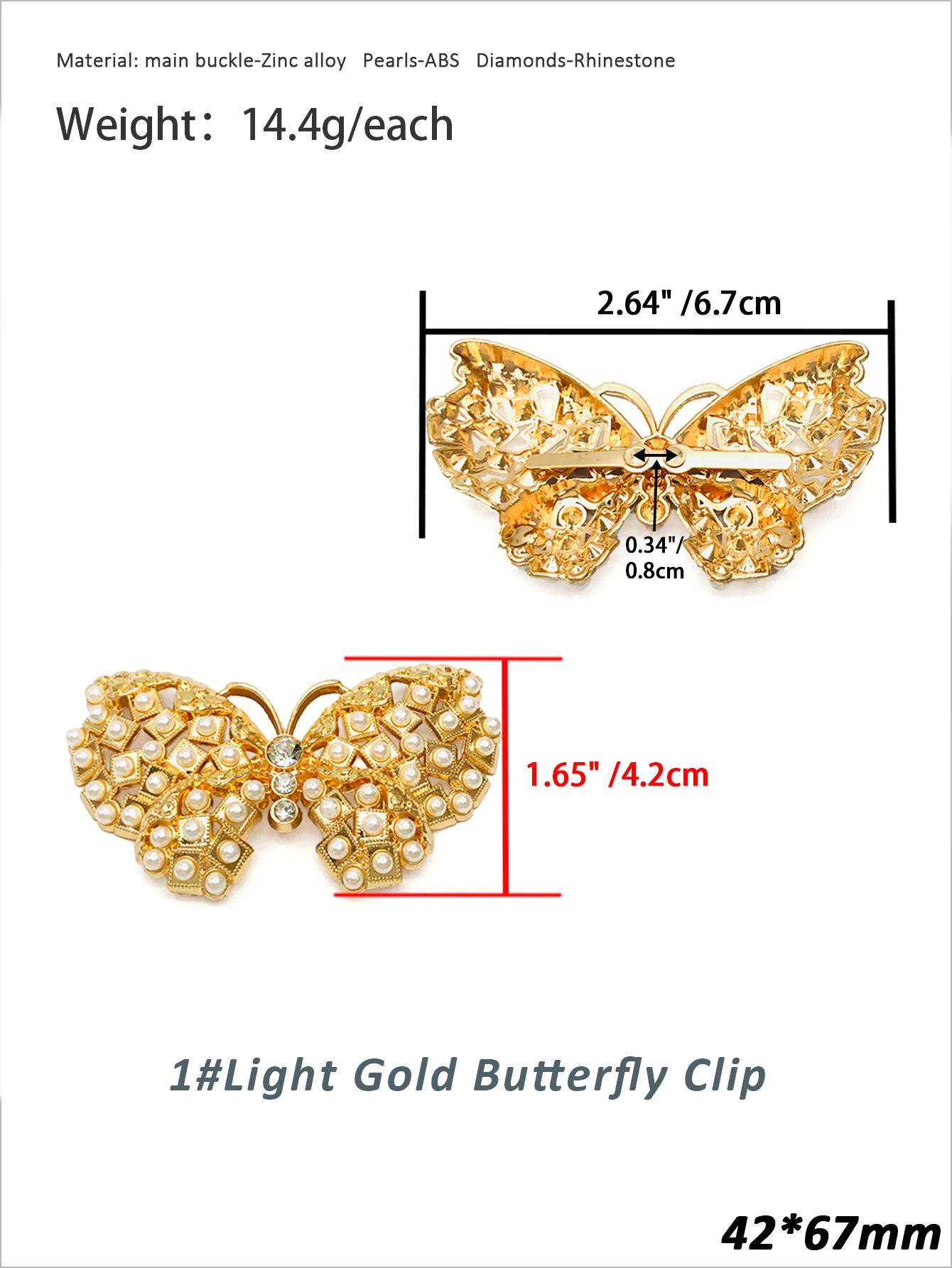 1 Pair Bling Shining Pearl Rhinestone Crystal High Heel Shoe Buckle Clips - Wedding Party Shoe Decoration for Ladies