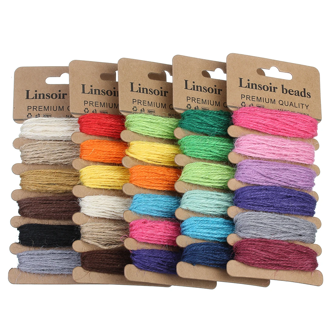 

1Set/Lot 2mm Twisted Natural Jute Cords Colorful Linen Rope For Ornament Making DIY Handmade Material Clothing Charm Accessories