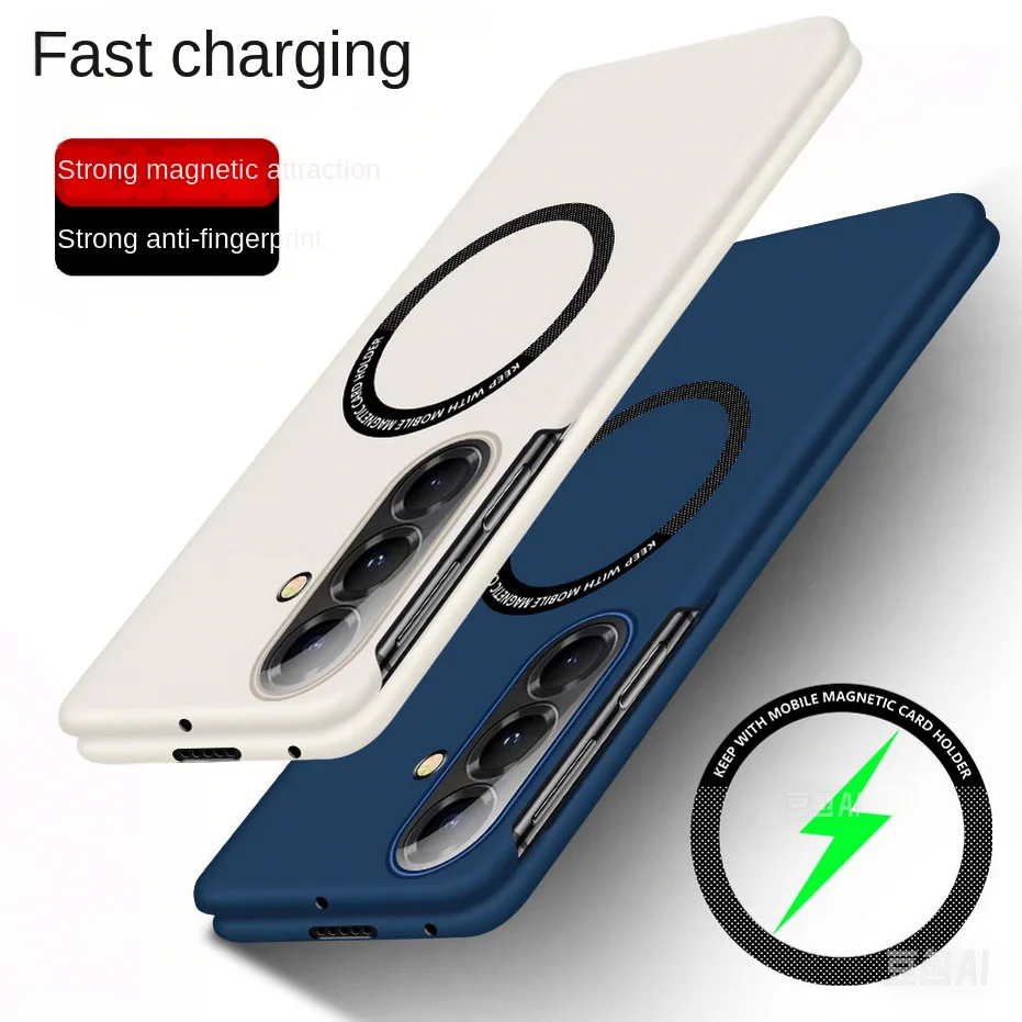 Capa de Telefone Ultrafina Sem Moldura para Samsung Z Fold 8, Fold 7, Fold 6, Galaxy Z Fold 5, 4, 3 - Capa Dura Magnética de Luxo Magsafe