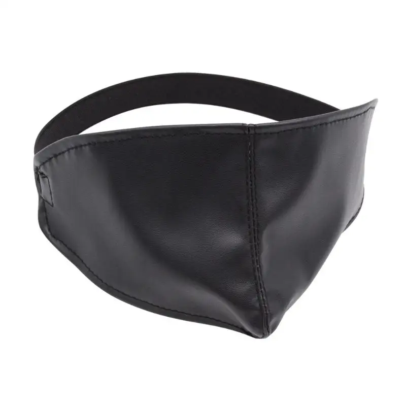 

Black PU Leather Eye Cover Half Face Mask Nose Large Area Accessoires
