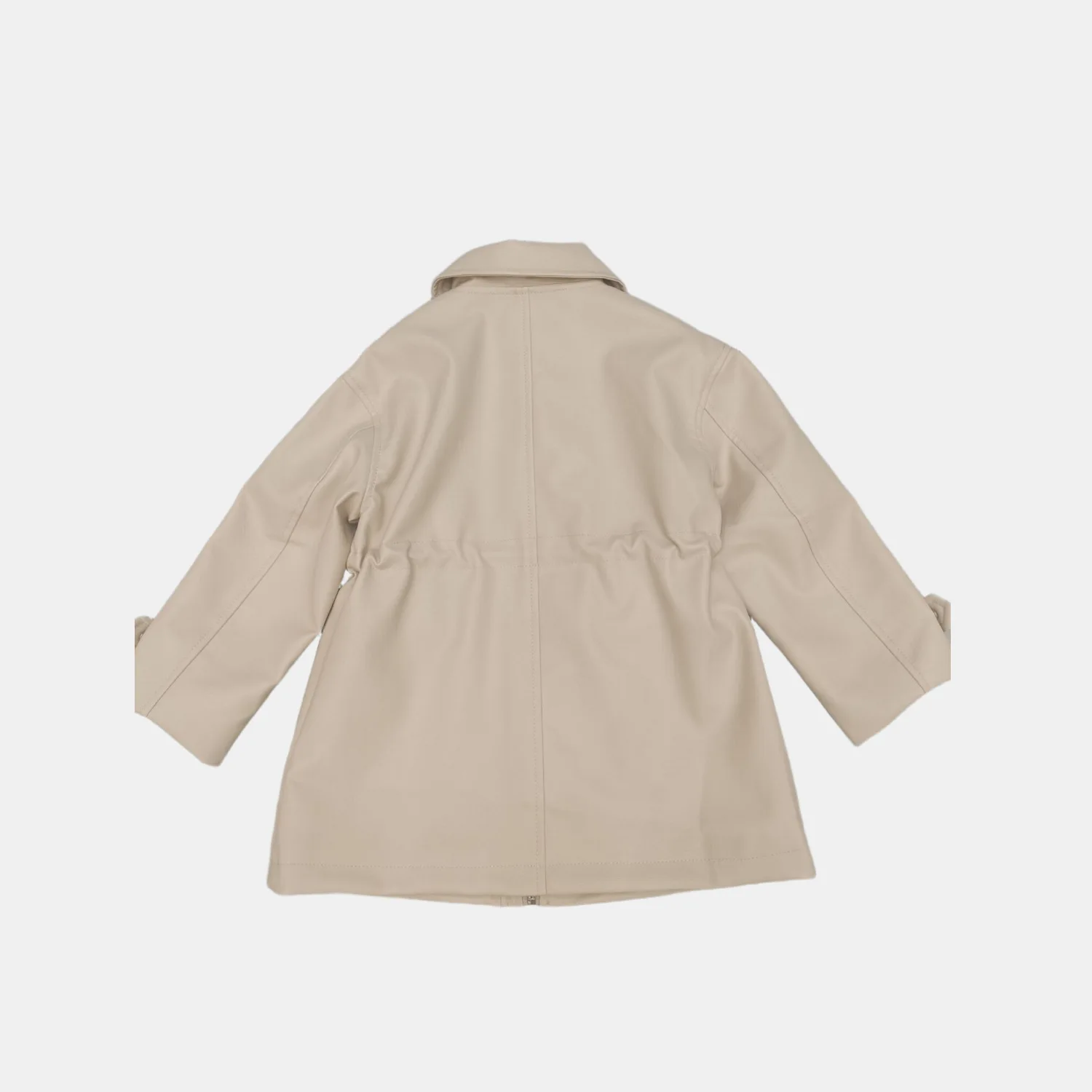 Girls' New Spring/autumn PU Leather Jacket Loose-fitting Biker Style Trench Coat, Mid-length Outerwear