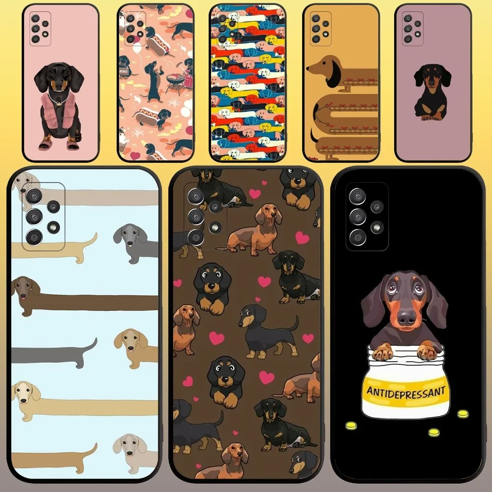 

Dachshund Sausage Dog Phone Case for SamsungA 91,80,73,72,71,70,53,52,51,42,41,40,32,31,30,22,21,20,13 S 4G 5G Soft Black Case