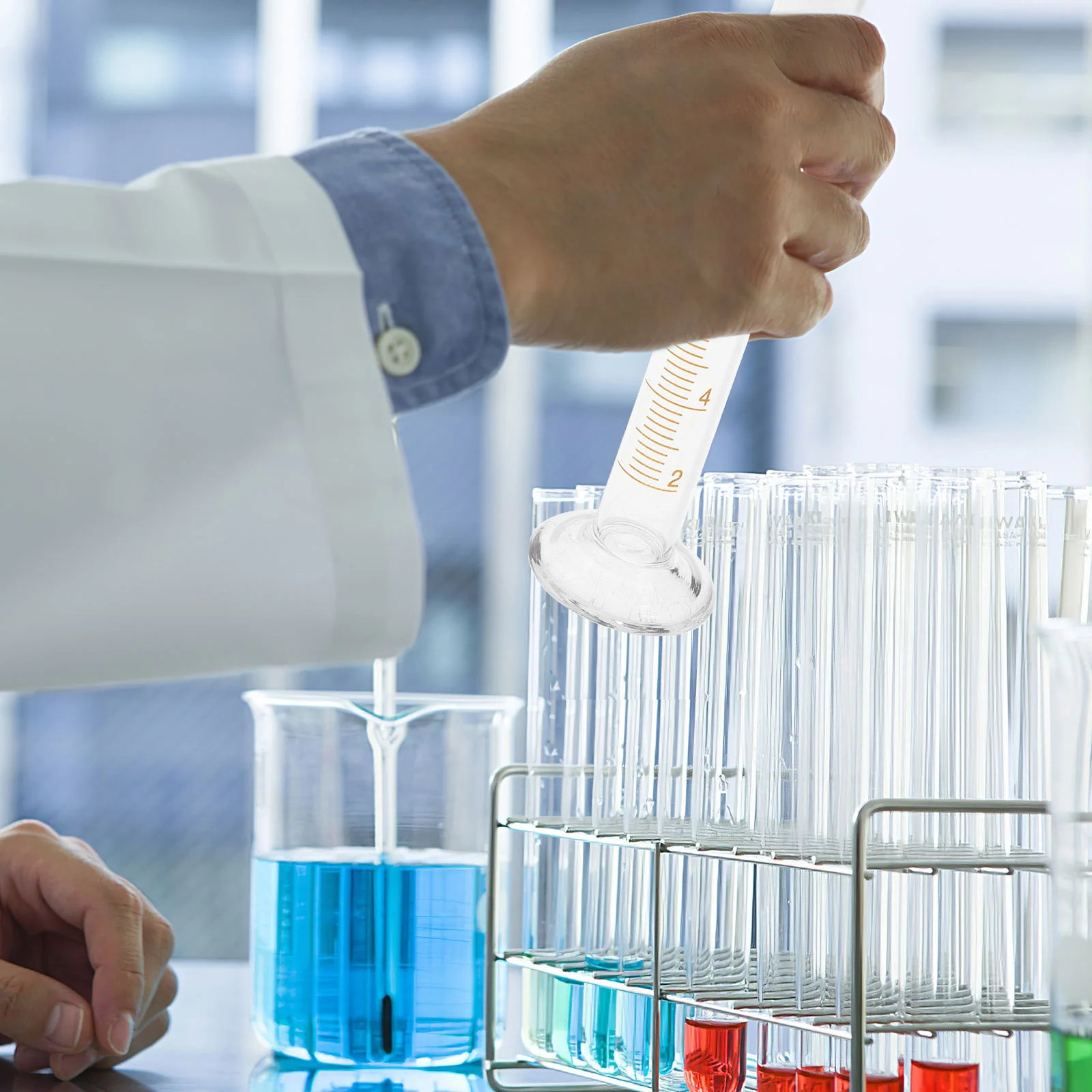 

3Pcs Experiment Tools Glass Beaker Measuring Cylinder Conical Flask Premium Material No Bubbles Burrs Measuring Cup