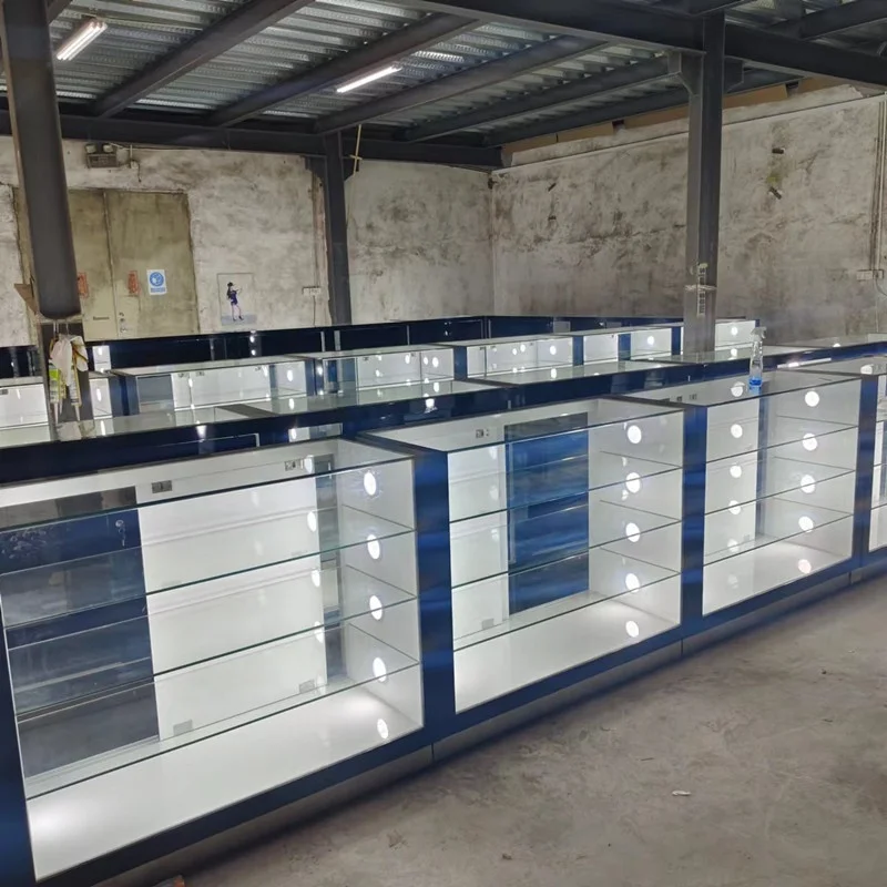 

fashionable jewelry shop furniture store glass smoke display counter smoke tobacco showcase with LED light