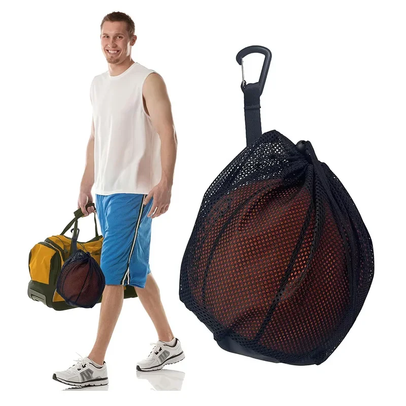 Single Ball Bag Mesh Bag For Transporting Single Volleyball Basketball Football Volleyball Bag Mesh Handbag Ball Bag Clip On