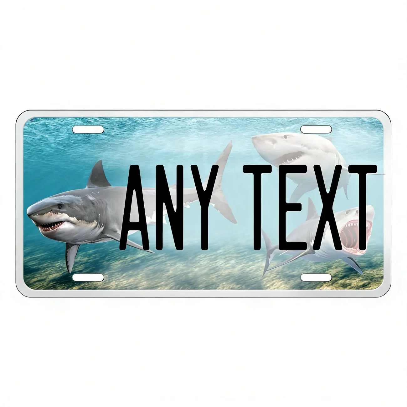 

Sharks Fish Ocean Custom Personalized Decorative Tag, Dustproof Waterproof Home Wall Decor (Only Decoration)
