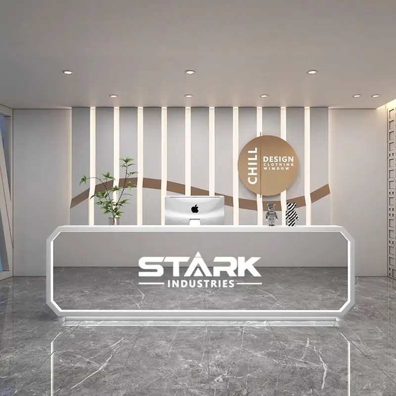 Light Luxury Dance Training Institution Stainless Steel Checkout Page Gym Reception Desk Clothing Store Bar Barber Shop Counter