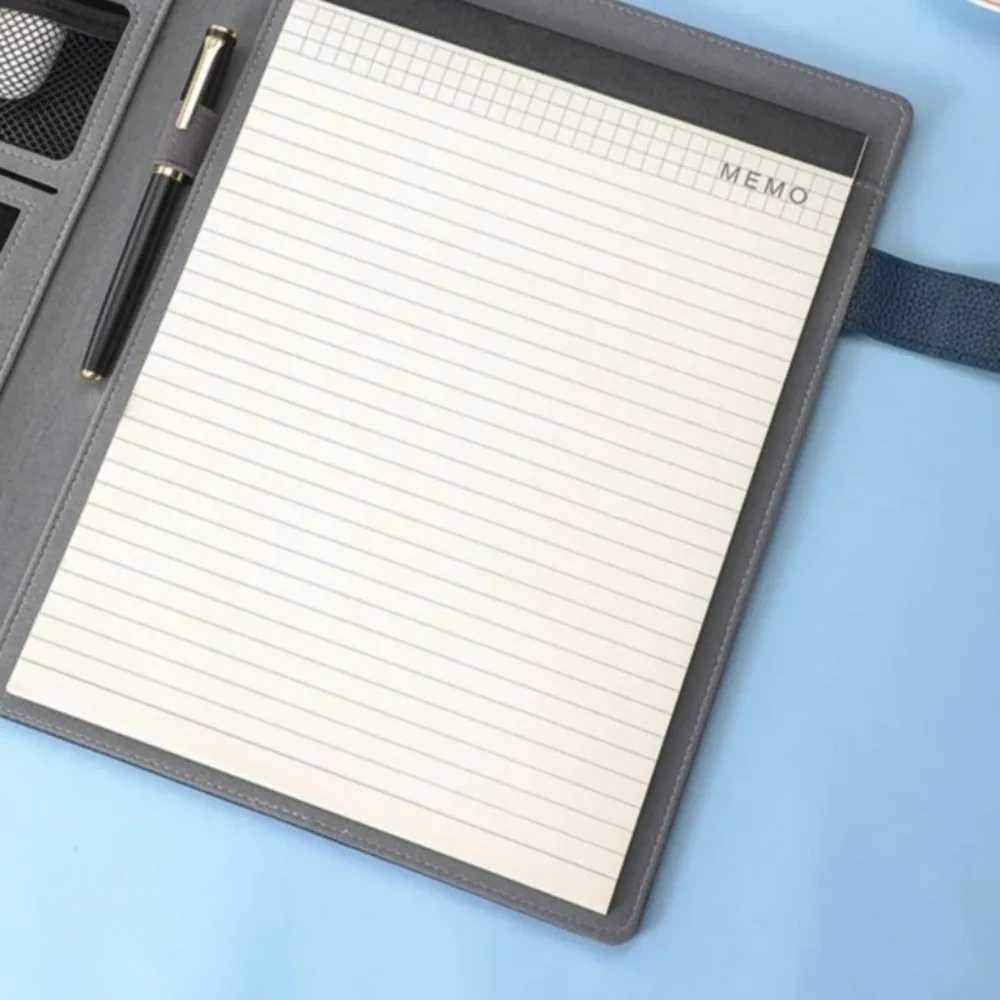 

A4 Padfolio Portfolio Binder PU Leather Portable Contract File Folders Multifunctional Test Paper Storage Tool