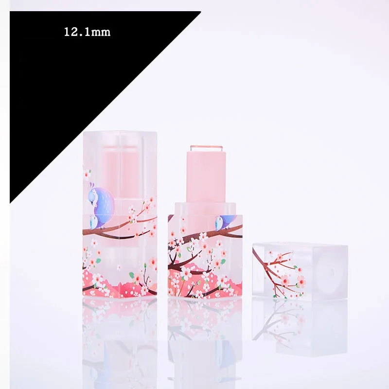 Lipstick Tube 3ml Square Shape 3D Matt Pink Green Elegant High Makeup Liquid Lipstick Lip Balm Containers Empty