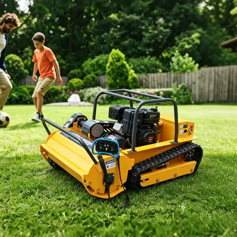 Crusher European Spot Multifunctional Remote Control Tracked Mower Cutting Flail Mower Durable Garden Machinery Zero Rotation