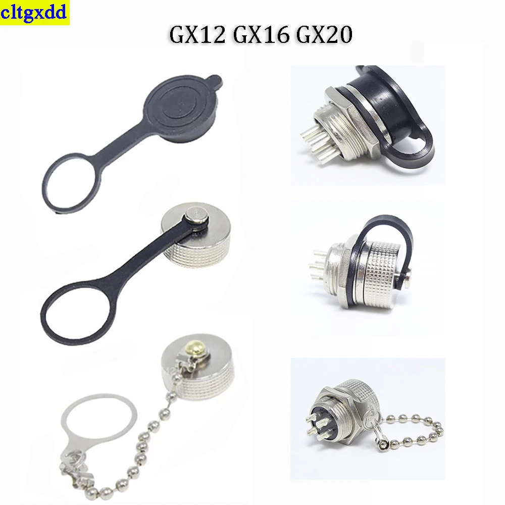 

Cltgxdd 1PCS GX12 GX16 GX20 aviation connector dustproof and waterproof plug cover metal/rubber cover circular protective sleeve