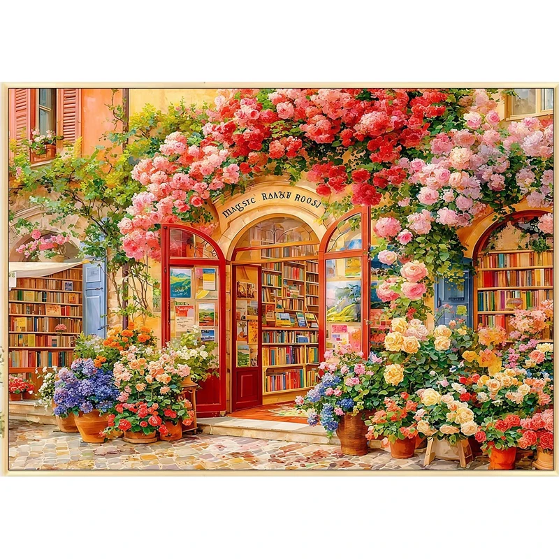 

9 карат 100x75 см цветы книжный магазин вышивка DIY печатные наборы вышивка крестиком набор для рукоделия домашний декор ремесла 67 цветов