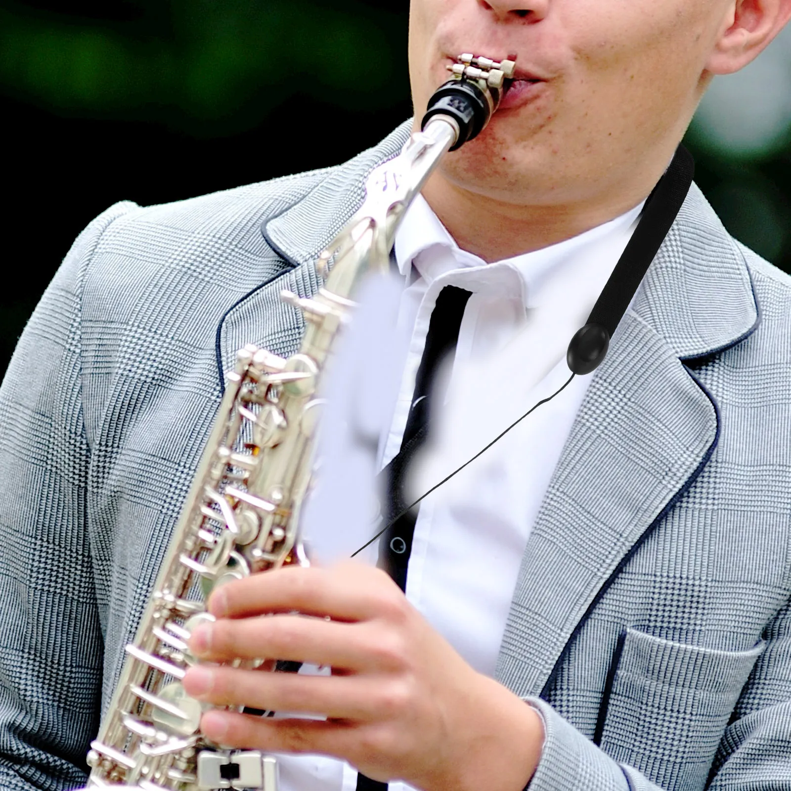 

Comfortable Adjustable Neck Strap for Clarinet Saxophone Padded Wear Resistant Swivel Buckle Easy Length Control Ideal for Long