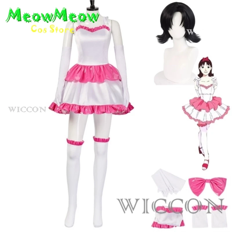 Horror Anime Movies Perfect Blue Kirigoe Mima Cosplay Costume Wig Charming Bird Pink Princess Dress Woman Sexy Lovely Party Suit