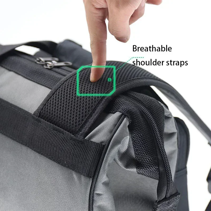 Gray Oxford Cloth Tool Bag Wear Resistant Multifunctional Backpack Storage Professional Electrician Woodworker Suitcase Tool Bag