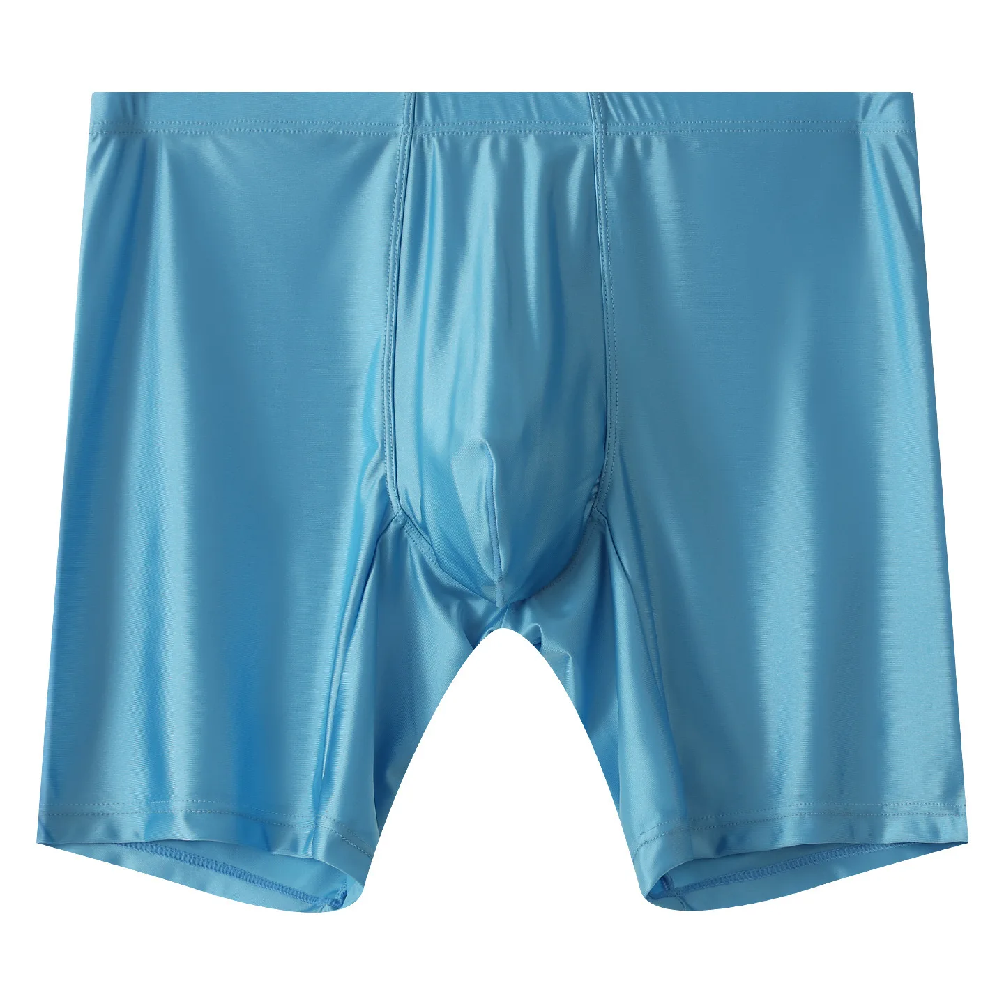 2PCS/ Pack Boxer Shorts Men Underwear Ice Silk Lengthened Underpants Male Solid Middle Waist Pouch Panties Boxers Homme Ropa