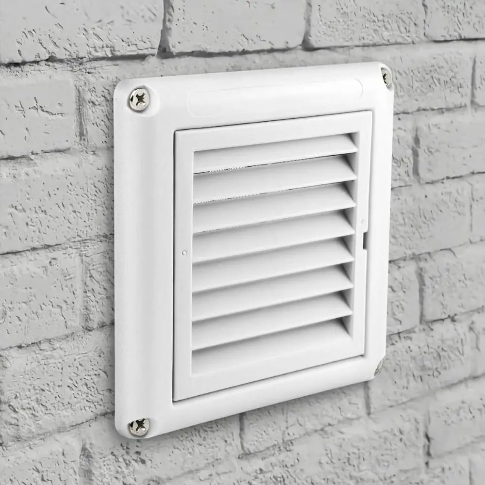 Easy Install Plastic Air Vent Square White Pipe Vent With Mesh Screen Vent Grille Weather & UV-Resistant