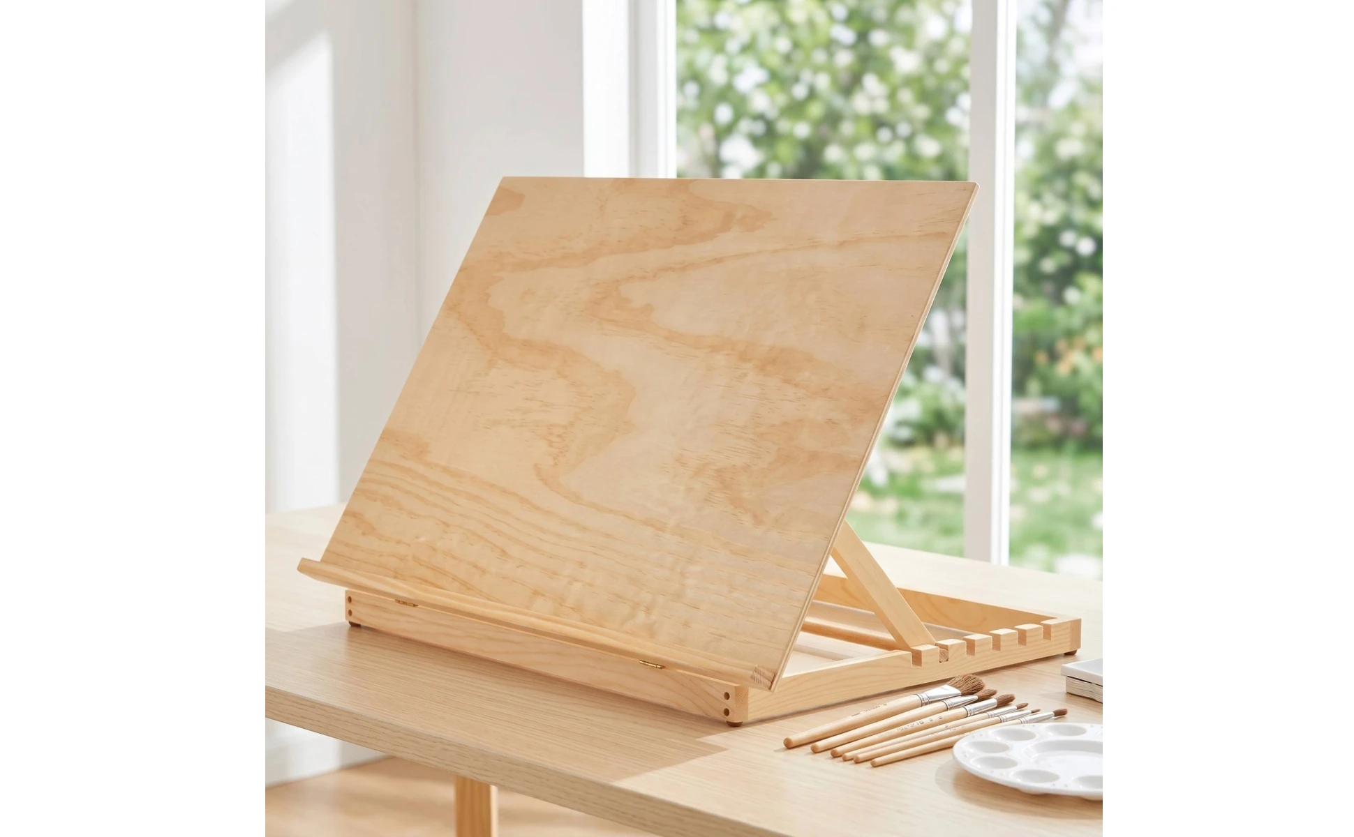 Drawing Board Easel Foldable Easel with Adjustable Frame Wooden Compact for Students, Desk, Classroom