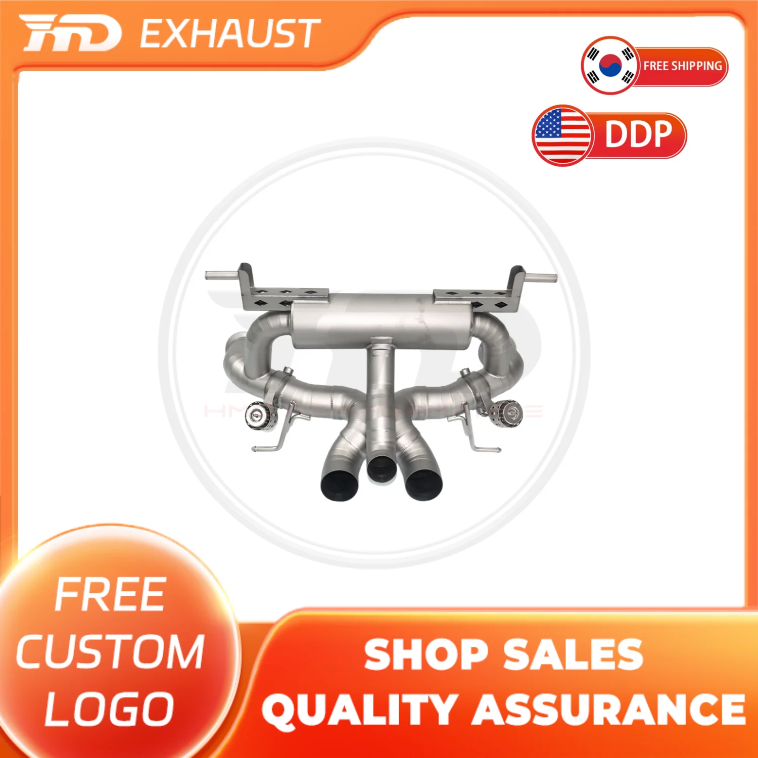 

HMD Hot Sale Titanium Alloy Catback For Lamborghini Aventador LP740 Performance Sandblasted Exhaust With Vacuum Valve Car Parts