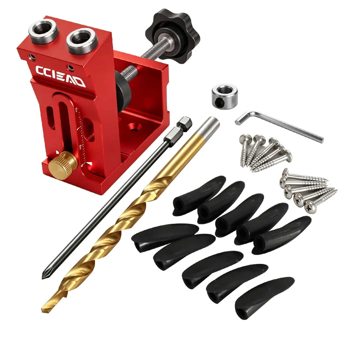 Verstellbares Taschenloch-Bohrvorrichtungs-Set, Aluminium-Holzbearbeitungs-Schrägloch-Lokalisierer mit 9mm Bohrer für Möbel- und Schrankherstellung – Detail 3