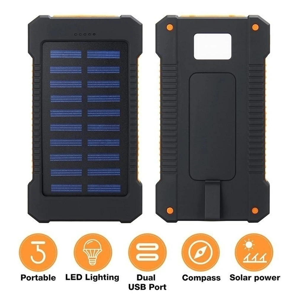 Portable Power Bank 50000mAh Solar Phone Charger for iphone Large Capacity LED Outdoor Travel Power BankPortable Power Bank 5000