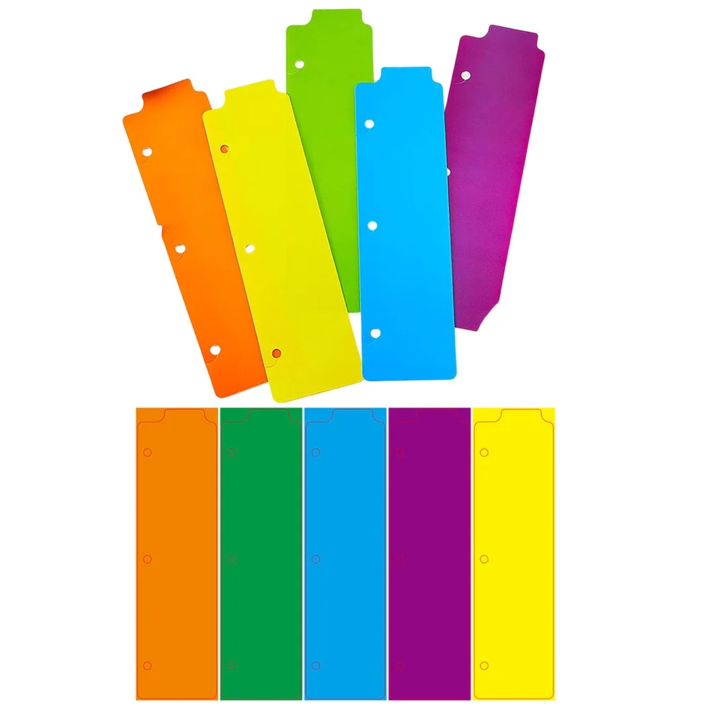 10Pcs Colored Page Dividers Punched Binder Divider Tabs for Journal Notebook Notepad Indexing Separators Creative Organization