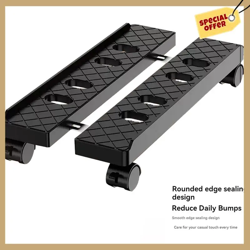 Adjustable Mobile PC Tower Stand Telescopic CPU Holder With Rolling Casters Desktop Computer Cart B