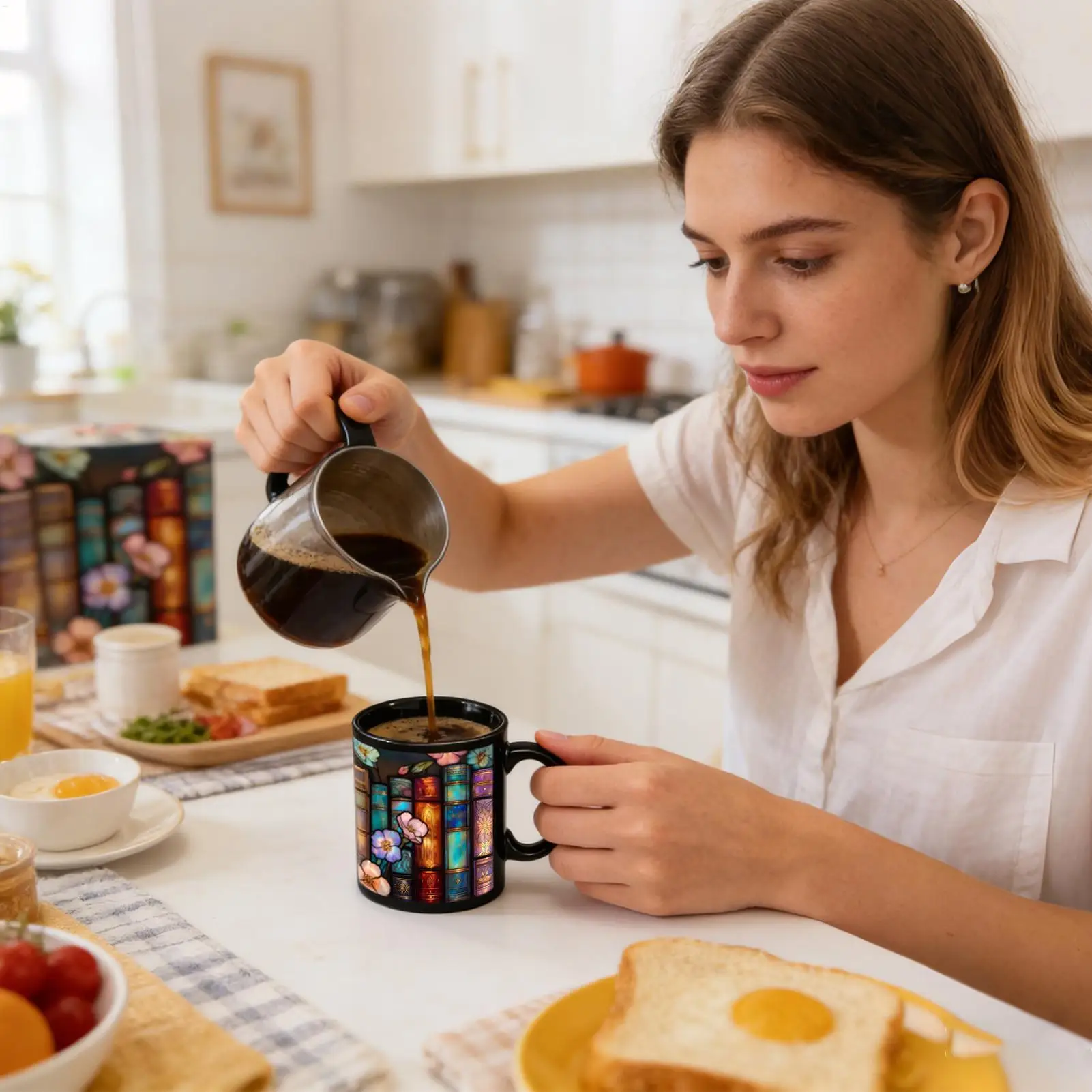 Bookshelf Coffee Mug 330ml Novelty Coffee Drinkware Ceramic Water Mug With Handle For Reader Beverage Water Milk Cafe Kitchen