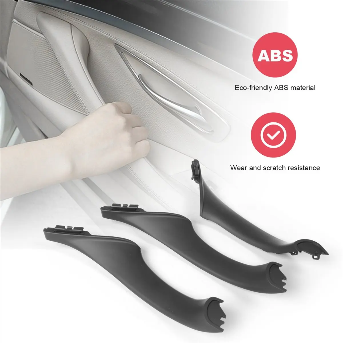 #67T Automotive Parts & Accessories,RHD Car Interior Door Handle Door Panel Pull Trim Cover Black RHD (Black) view 6