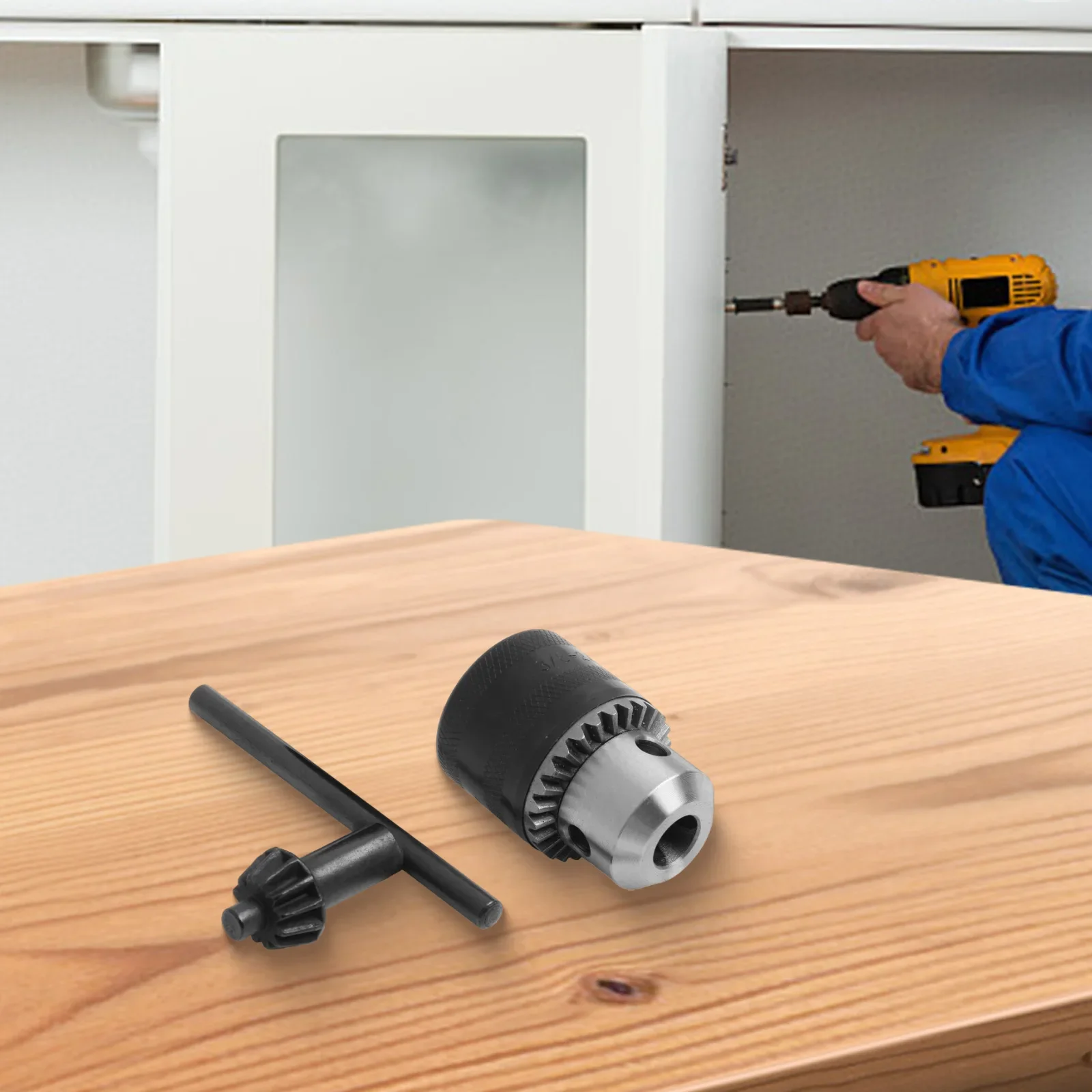 

Набор инструментов: незаменимые аксессуары для электродрели, легко устанавливаемый патрон для дрели, черно-серый, прочные материалы, универсальный инструмент