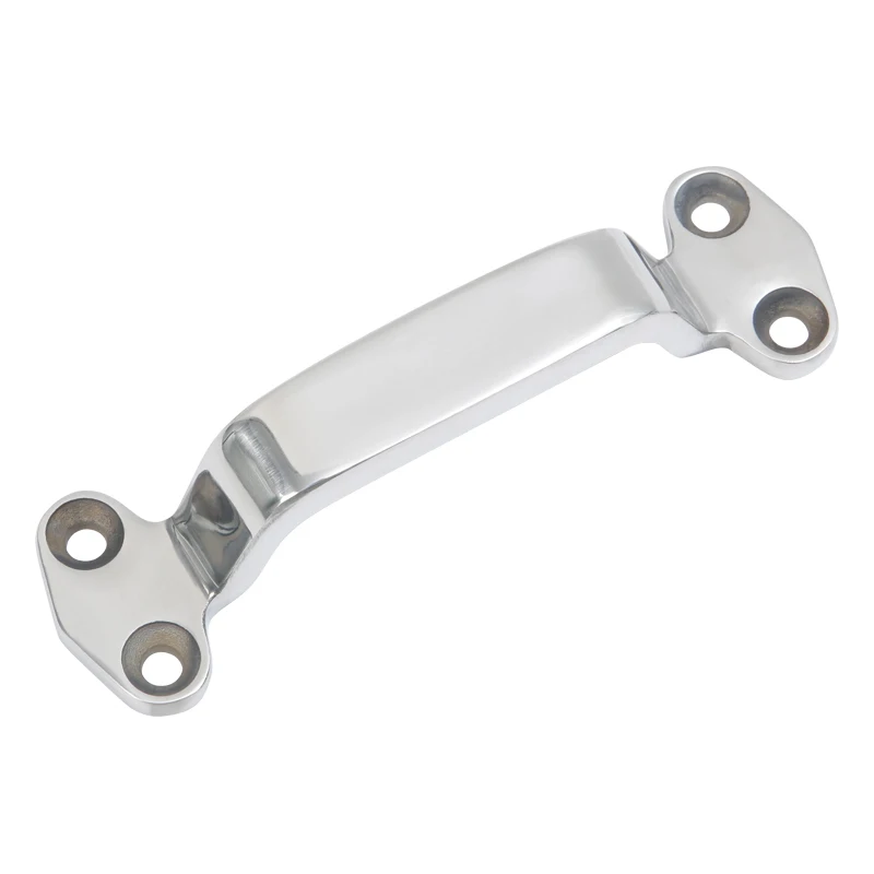 Solid Precision Cast 304 Stainless Steel Bow Shaped Large Handle Exposed Heavy Equipment Door Handle Square And Angular Bridge