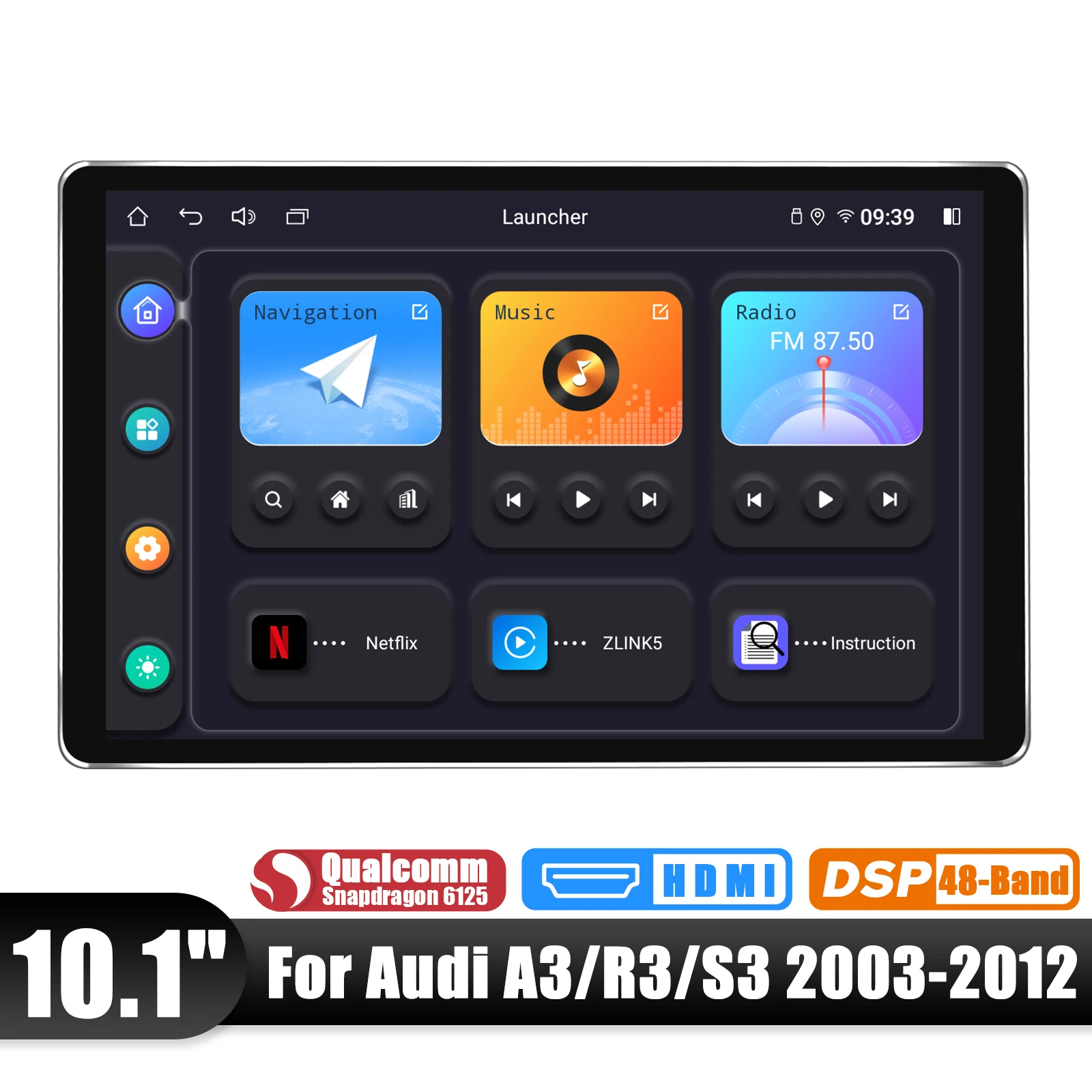 

JOYING Newest Aftermarket Carplay Car Stereo Radio Head Unit For Audi A3 R3 S3 2003-2012 With 10.1 1280*800 Big Touch Screen