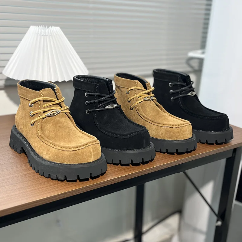 Western Boots Man Platform Ankle Boots Design Shoes Brand High Quality Motorcycle Boots Casual Outdoor Botas Para Hombre 2026
