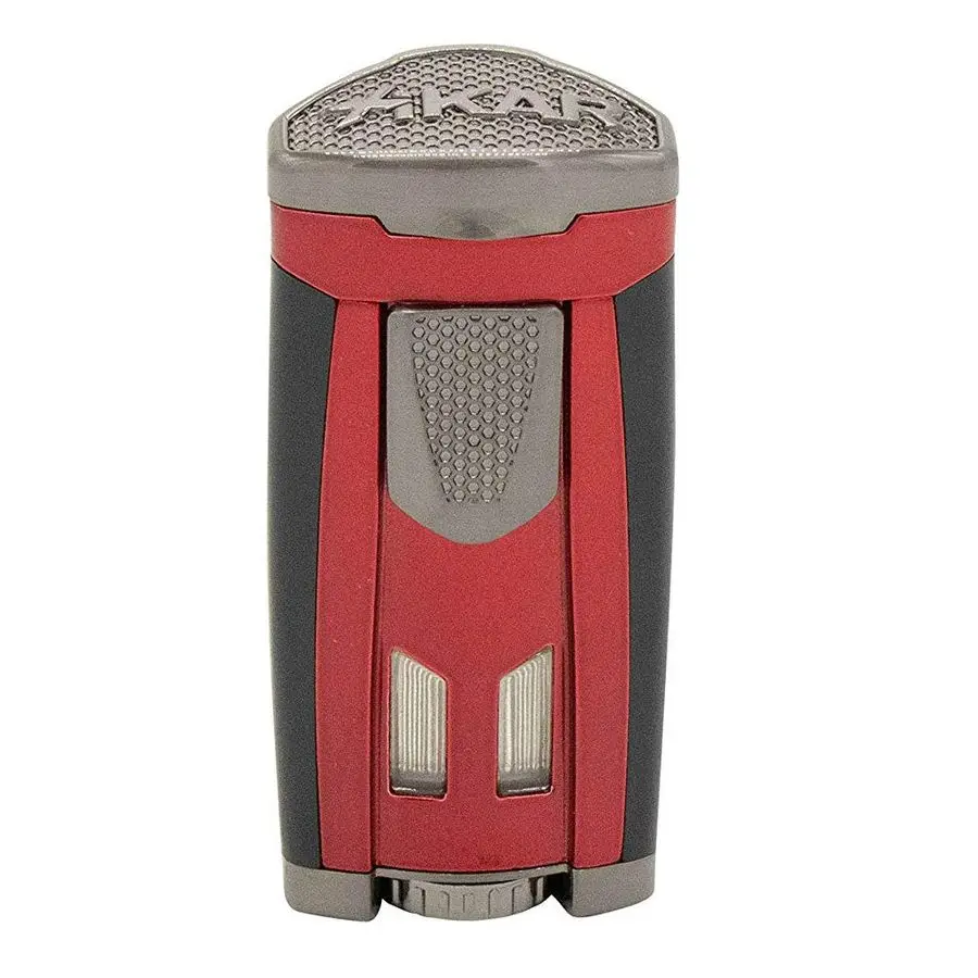 

HP3 Inline Triple Flame Cigar Lighter, Attractive Gift Box, EZView Red Fuel Window, Honeycomb Texture, Daytona Red