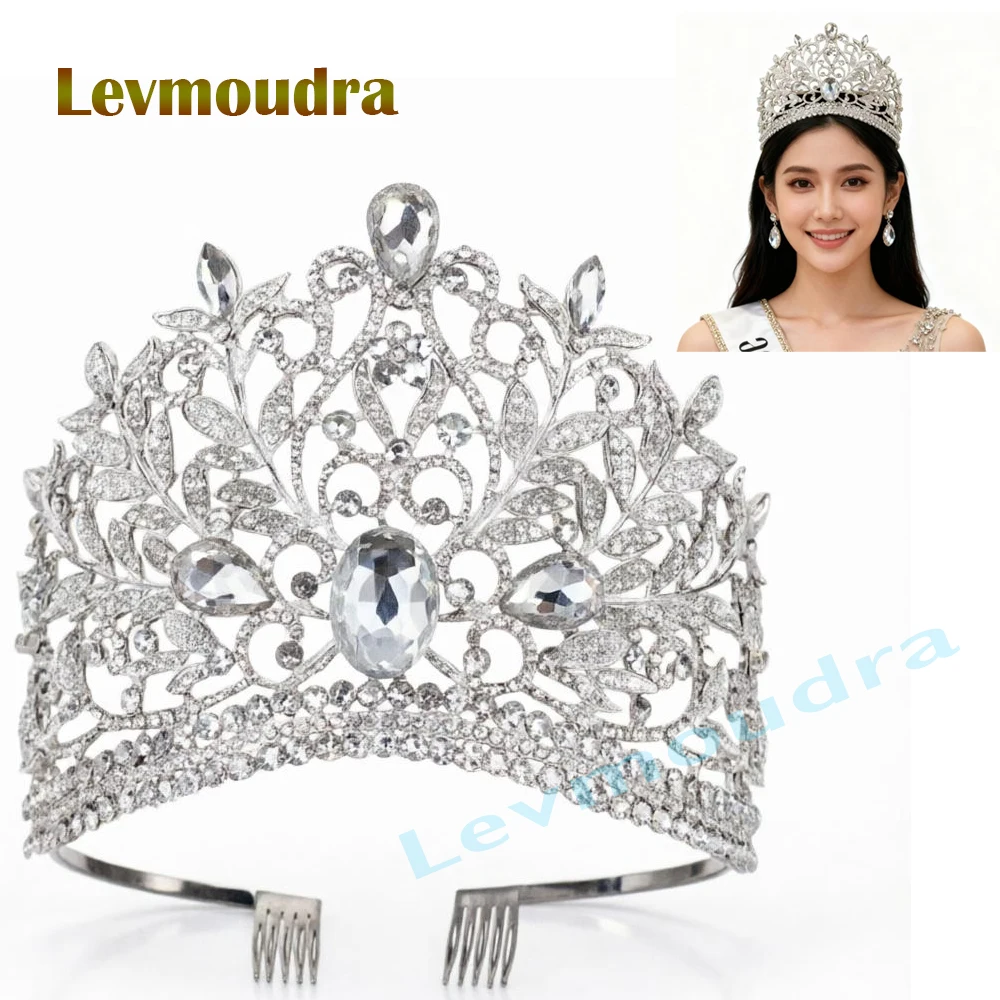 

Levmoudra Binibining Pilipinas International Crown Wedding Bridal Tiara Queen Pageant Crown Hair Accessories for Women