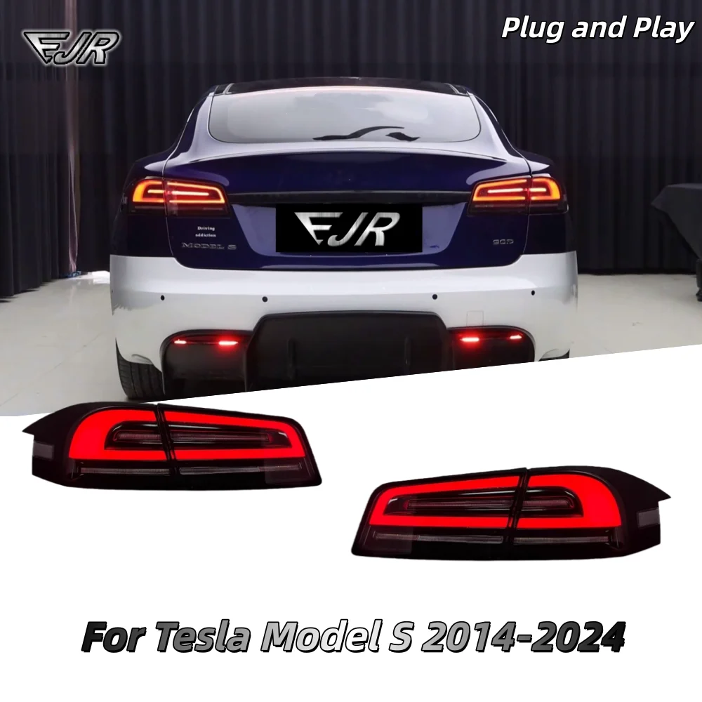 

Автомобильный задний фонарь для Tesla Model S 2014-2024, обновленный задний фонарь, динамический сигнал поворота, стоп-сигнал, автомобильные аксессуары