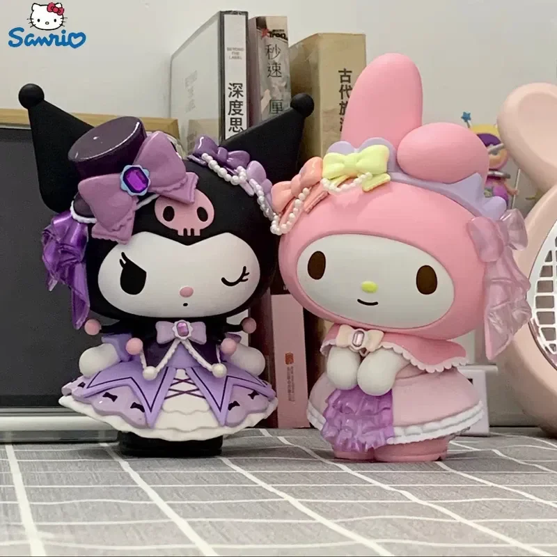 

Оригинальные новые 15 см аниме Sanrio Rosebud Клубная серия Kuromi My Melody Фигурки ПВХ Модель красивая кавайная мультяшная кукла украшение подарок