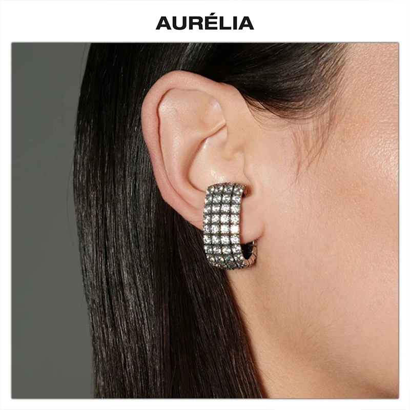 Europe Fashion Chic Zircon Ear Bone Clip Earrings Woman Popular Unique Design Jewelry Trend
