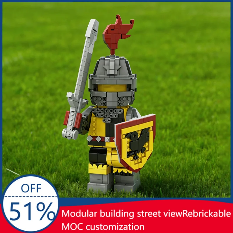 

951 PCS Customize Series Knight Figure Model MOC Building Blocks Children Puzzles DIY Creative Toys Boys Halloween Display Gifts